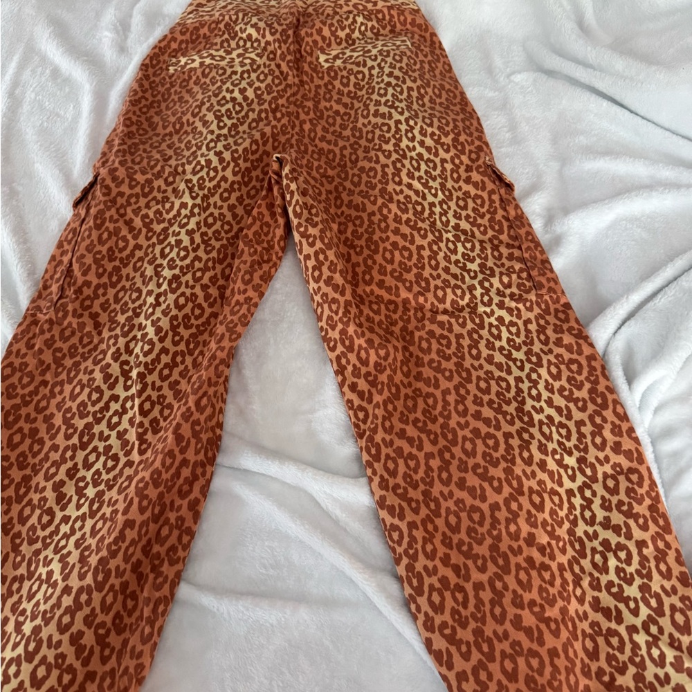 Venus Burnt Orange Brown Animal Print Denim Jogger Pants Size 4 NWOT Mom Jeans - Picture 6 of 8